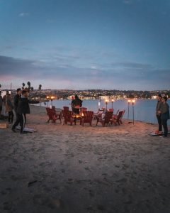 Wedding parties at the beach